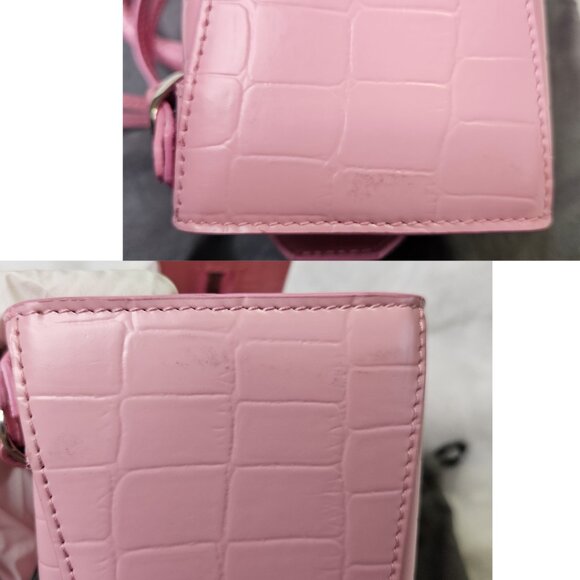 Authentic Balenciaga Nano Neo City Croc Embossed Leather in Pink - Picture 12 of 17